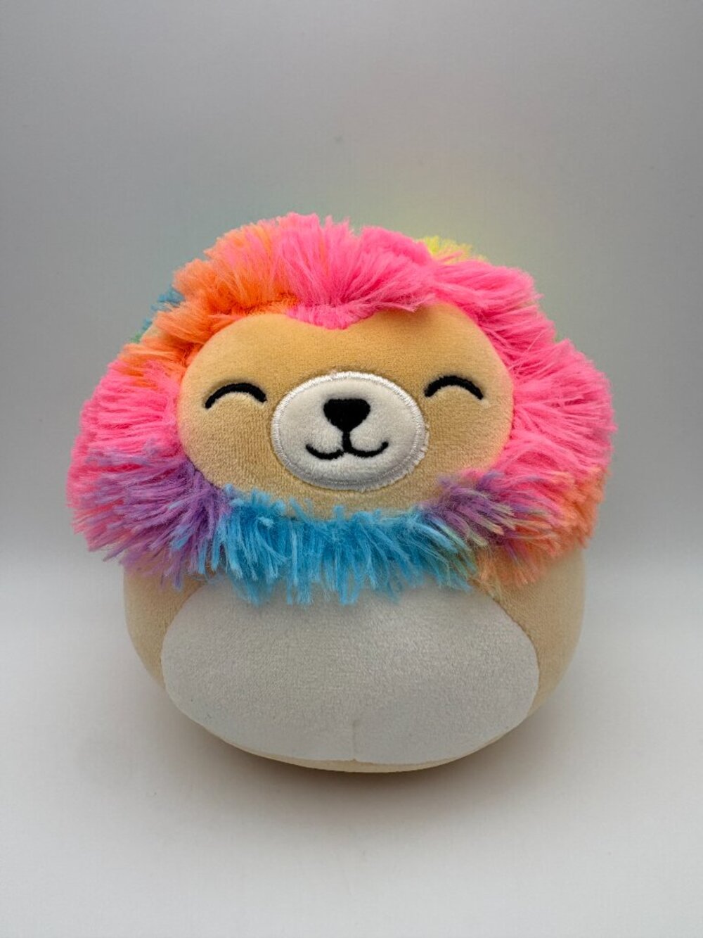 Leonard the Lion Squishmallows Eyes Closed Rainbow Tan 5" Stuffie (SKU: 766TO)